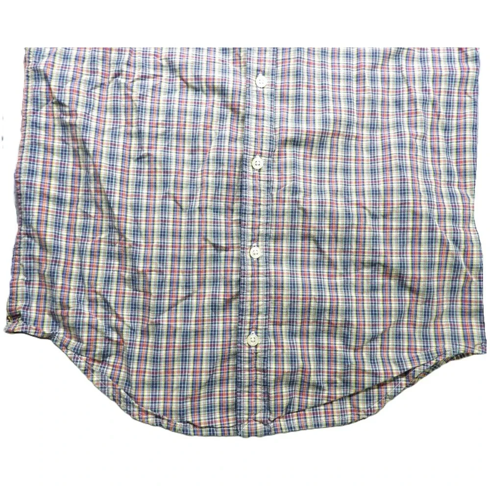 Ralph Lauren Boys Large 16/18 Plaid Button Down Shirt Madras OCBD Cotton LS Pony